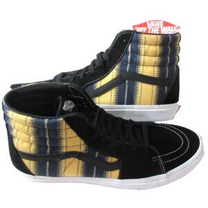 Vans Mens Sk8-Hi Denim Stripes Black True White Canvas Suede shoes Size 11.5 NIB